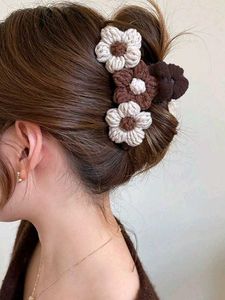 Crochet Flower Hair Claw Clip