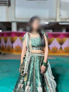 Stunning Green Embroidered Lehenga Choli