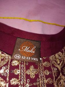 Elegant Maroon Kurta with Gold Embroidery