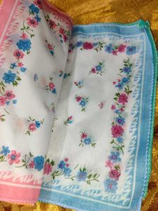 Vintage Floral Handkerchief Scarf