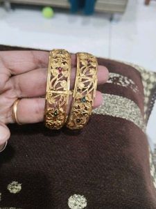 Gold Bangles with Intricate Detailing