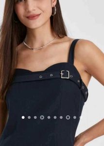 Savana Navy Blue Pleated Dress