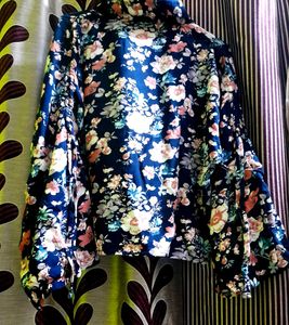 Floral Print Crop Shirt