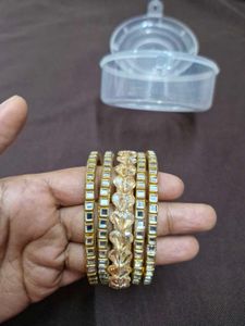 Beautiful Golden Bangles with Heart Detailing- new