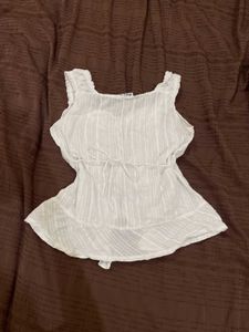 White Lace Trimmed top