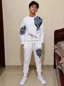 White Graphic Print Co-ord Set