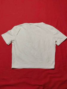 White Basic Crew Neck Crop Top – Zara