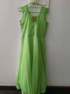 Green Dress with Floral Detail
