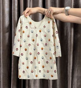 Cream Kurta with Print