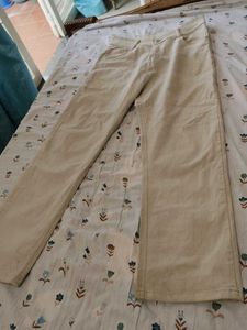Beige Wide Leg Trouser