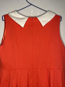 Coral Dress w/ White Collar