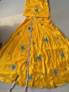 Yellow Embroidered Lehenga Choli Set