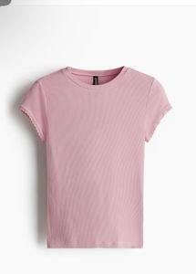 Pink Lace Trimmed T-Shirt H&M