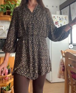 Zara Brown Print Mini Dress