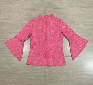 Chic Pink Bell Sleeve Top