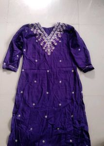 Purple Floral Kurta Set