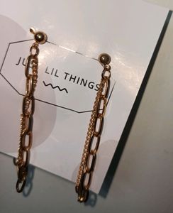 Double layer chain &amp; Tassel Design - Earrings