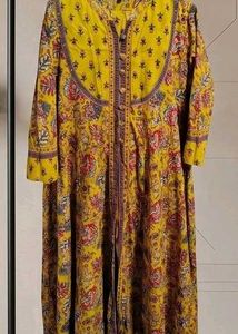 Yellow Floral Anarkali Kurta