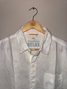 Tommy Bahamas 100% Linen Shirt with Shark 🦈