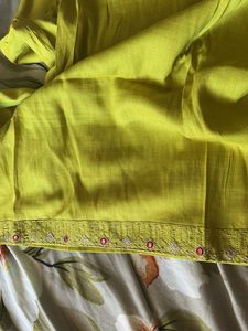 Vibrant Lime Green Embroidered Kurta