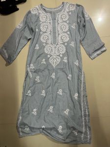 Grey Chikankari Kurta