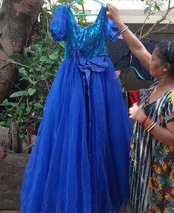 Royal Blue Tulle Gown