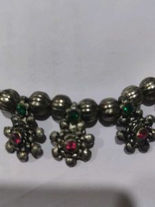 Vintage Oxidised Silver Necklace navratri