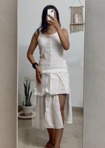 White Tiered Crochet Summer Dress