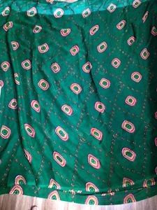 Vibrant Green Bandhani Print Dress Material