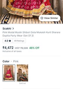 Scakhi Maroon Gotapatti Sharara Set Plus Size