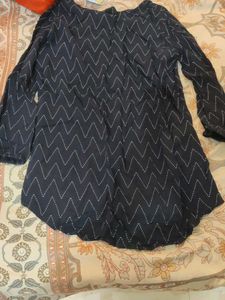 Stylish Navy Blue Kurta with Chevron Print