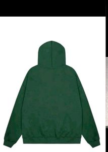 Green Zip-Up Hoodie with Embroidery