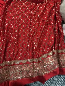 Stunning Red Sequined rajptui poshak