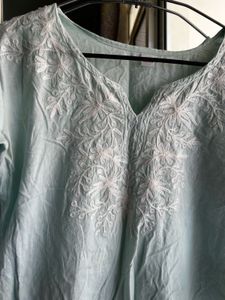 Lucknowi Chikankari Short Kurti