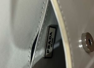 Vintage Prada White Cleo Flap Shoulder Bag