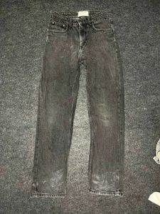 Washed Black Straight Leg Jeans