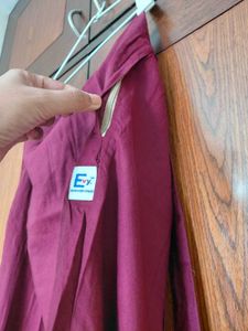 Burgundy Ethnic Cotton Skirt with Potli bag