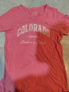 Pink Graphic T-Shirt with Printed Skirt