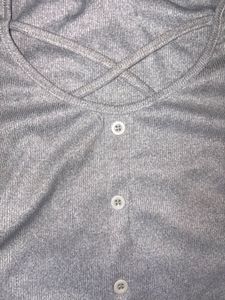 Sparkly Short Sleeve Button-Up Top