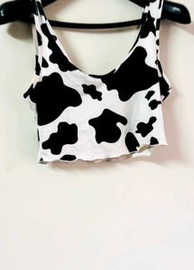 Cow Print Crop Top