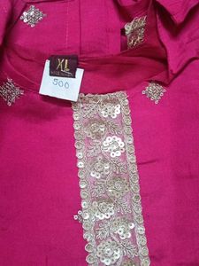Embellished Pink Kurta Set