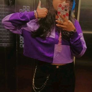 Color Block Cropped Sweatshirt