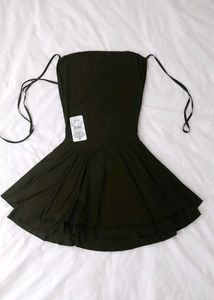 SHEIN Chic Dark Olive Cowl Neck backless Dress
