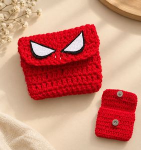 Handmade Crochet Spiderman Pouch