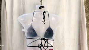Stylish Black Halter Bikini Top with Gold Ring
