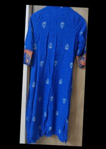 Blue A-Line Kurta _Looks Royal