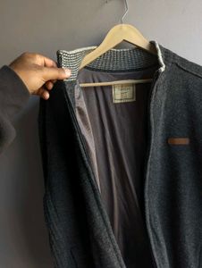 Men's Grey Zip-Up  Sweater