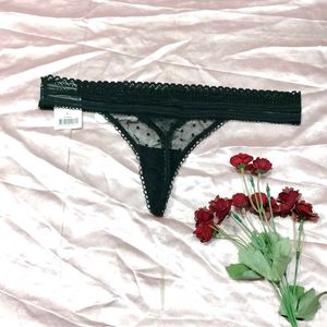 Lace Trim Polka Dot Thong