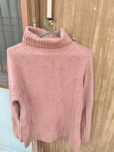 Cozy Pink Turtleneck Sweater