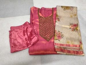 Elegant Pink Kurta Set with Floral Dupatta
